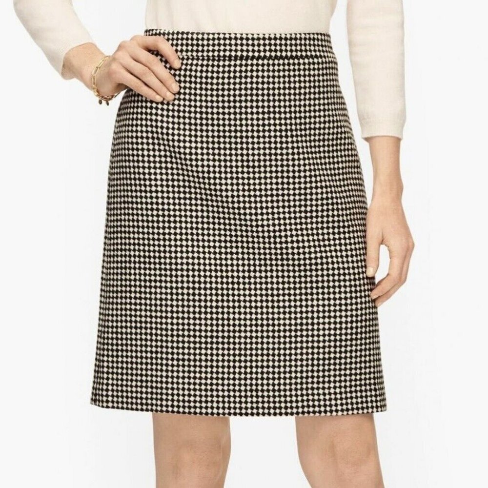NWT New Talbots Diamond Print A-Line Wool Blend Skirt Size 16P